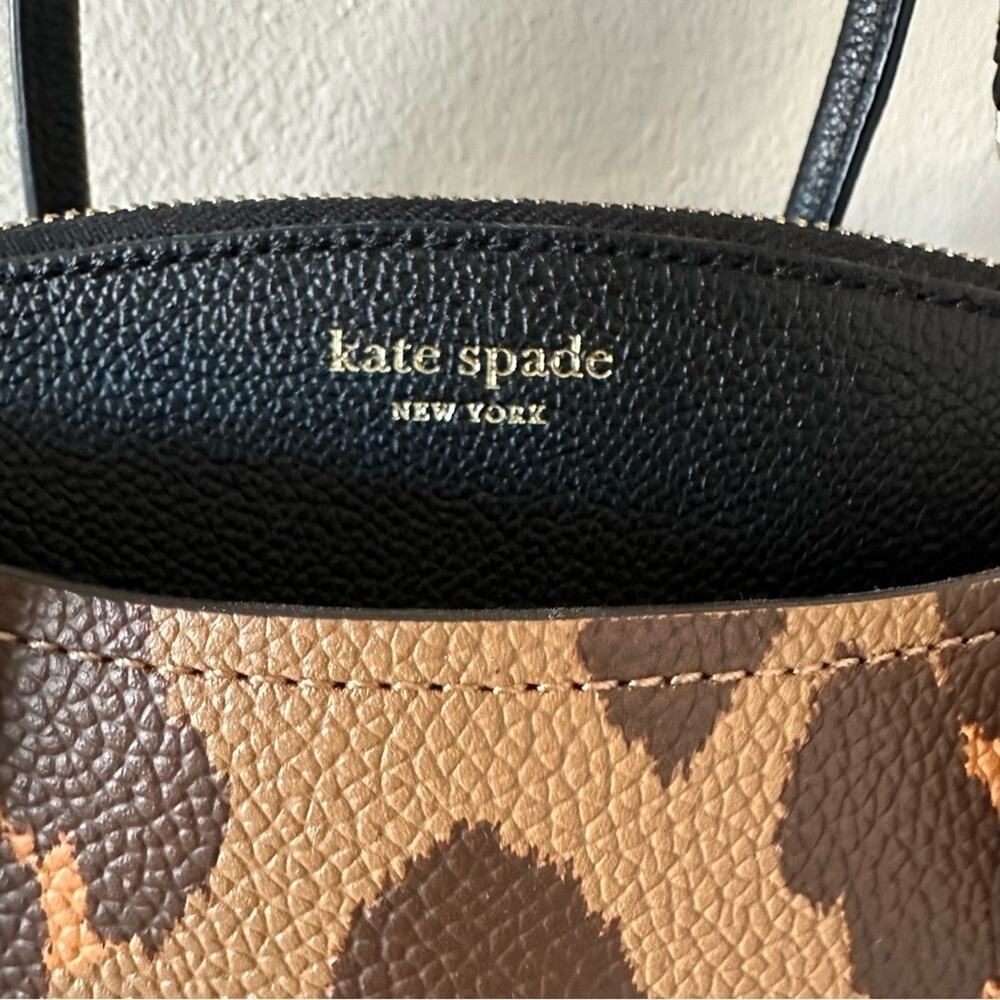 Kate Spade Margaux Leopard Leather Medium Satchel NEW - Picture 4 of 10